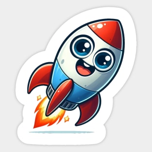 Cute Rocket Sticker